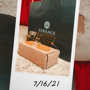 Yellow Opaque Mock Frames w/ Gold Accents